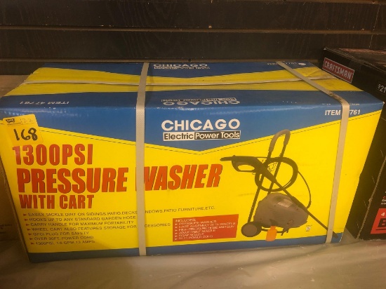 Chicago Electric Power Tools 1300 psi pressure washer with cart in box