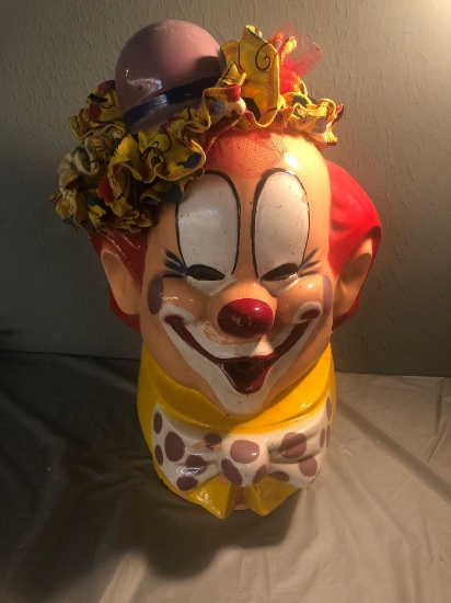 Vintage plastic clown head off of a helium tank