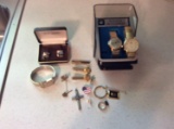 Longeines 10K filled watch - 14K band - Bulova and Timex watches - 14K pin and assorted jewelry