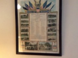 Framed Military roster and medals