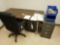Metal Desk, Office Chair, Filing Cabinet