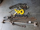 Assorted Chains with Hooks, Straps, Vestil