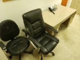 Metal Desk, 2 Office Chairs