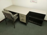 Desk, Shelf, Chair