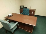 Desk, Cabinet, Chairs