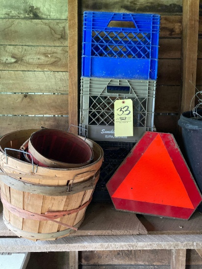 Baskets, crates, feed scoop, SMV, totes