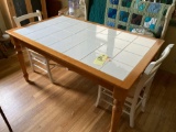 Tile top table and 2 chairs