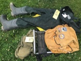 Men's size 12 Waders, backpacks