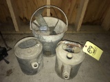 Galvanized buckets, sprinkler cans
