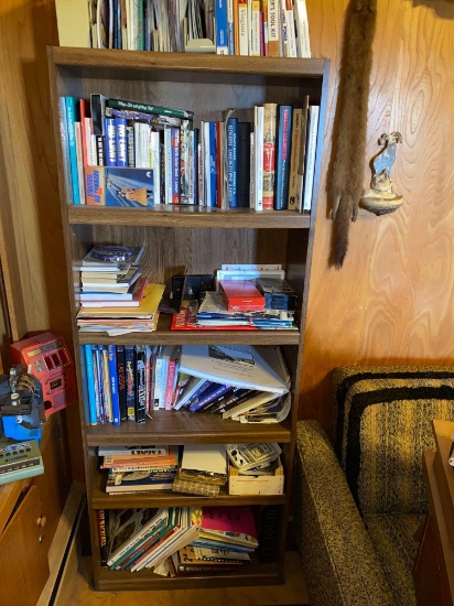 Bookshelf and books