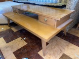 Coffee table with matching and stand, bookshelf, sofa bed, barometer, ottoman