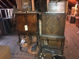 2 buffet cabinets, General Electric sun lamp, Silver plate, glassware