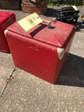 Early red steel cooler, no name.