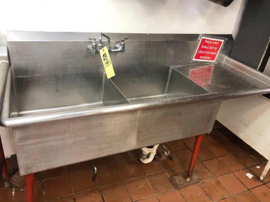 SS double bay sink - 75inches long