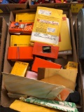 Projector slides and metal box