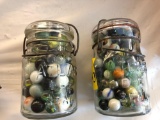 Two jars of marbles