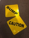 Bump sign and caution sign
