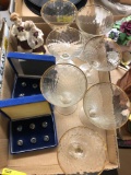 Green depression glass, Reed and Barton Apple placecard holders, And other miscellaneous items