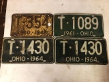 1948, 1961, 1964 license plates