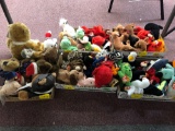 Five flats of TY Beanie Babies and other miscellaneous stuffed animals
