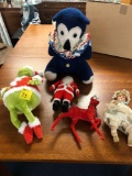 The Grinch, vintage stuffed animal, vintage Christmas items, and Baby McDuffie