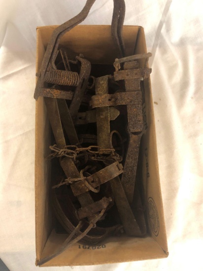 Box of vintage traps