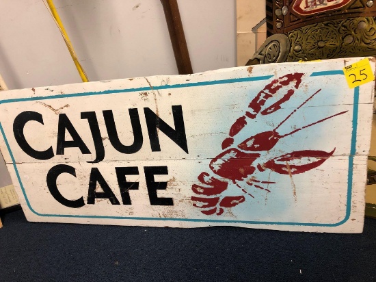 Cajun Cafe wooden sign