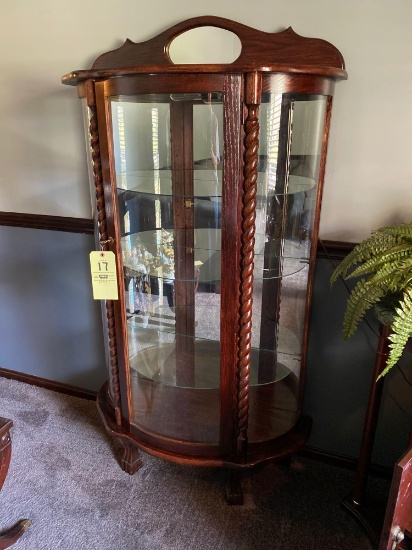 Curved Glass Curio Cabinet