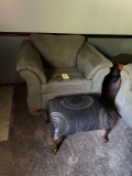 Gray Arm chair and ottoman matches Lot 13