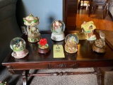 Wind up music boxes and globes