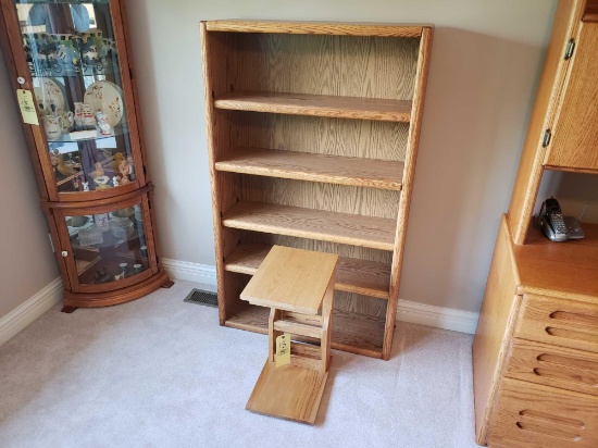 Wooden Bookshelf and Side Stand