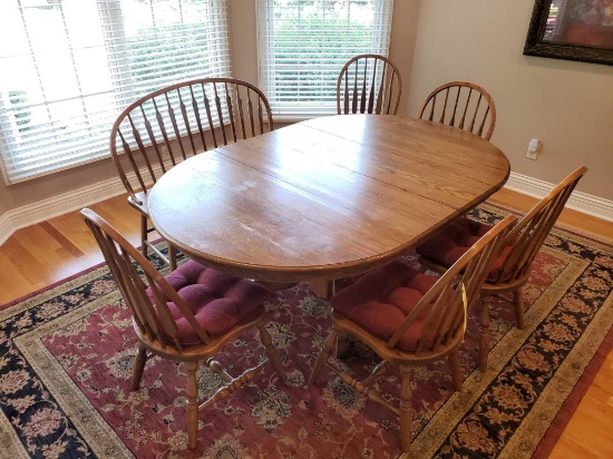 Dining Room Table with 5 Chairs and Matching Bench