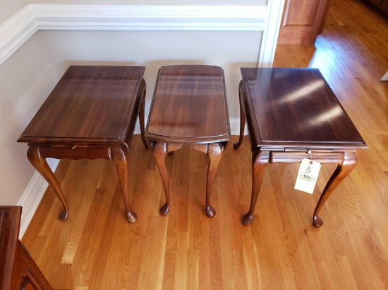 Set of 3 Queen Anne Style End Tables