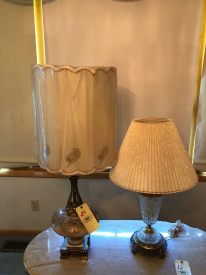 Provincial enamel & crystal lamps