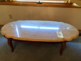Provincial marble-top coffee table
