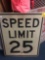Speed limit 25 street sign