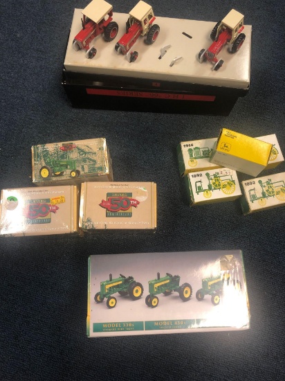 Miniature John Deere and other tractor diecast models