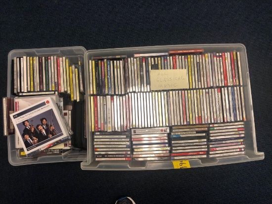 Two totes of classical music CDs