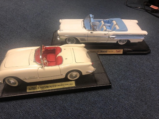 1953 Chevy Corvette and 1958 Pontiac Bonneville models