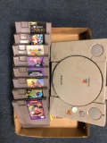 Vintage Nintendo games and Sony PlayStation game system