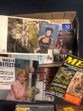 Collection of vintage magazines including Master Detective, Men, Reader's Digest, etc.