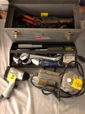 Toolbox full of tools, Craftsman sander, And misc.