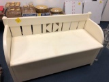 White bench with storage