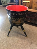 Primitive black painted plant stand