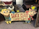 Santa Claus Is Coming To Town wooden yard art