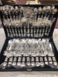 Set of flatware in case