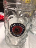 4 Paulaner Munchen beer glass mugs/steins