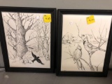 Two signed Adams bird pictures