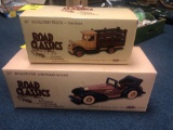 Road Classix wooden automobile collectibles in boxes from the Heritage Mint