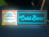 Budweiser Cold Beer lightup sign